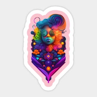 psychedelic woman Sticker